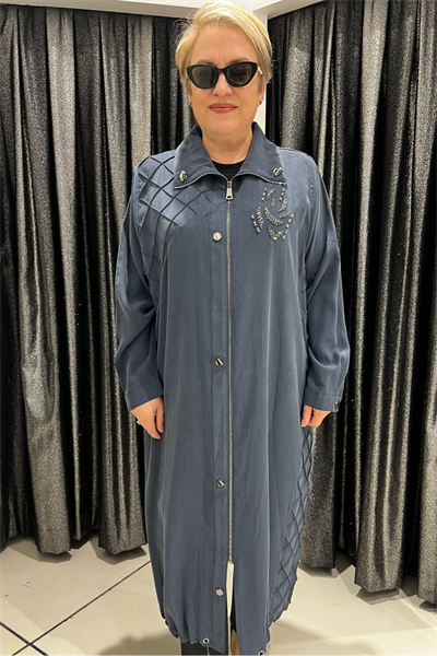 Selma Büyük Beden Çima Dikiş Detaylı Kap