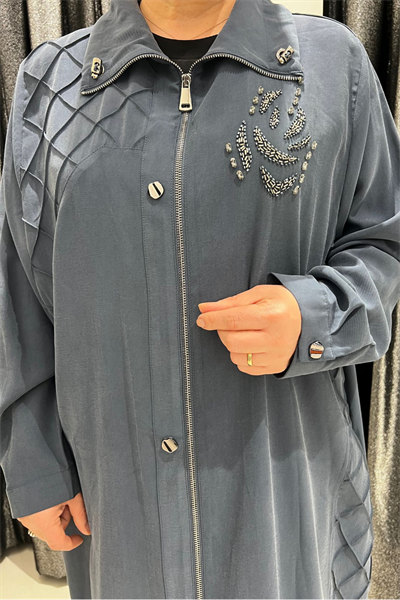 Selma Büyük Beden Çima Dikiş Detaylı Kap