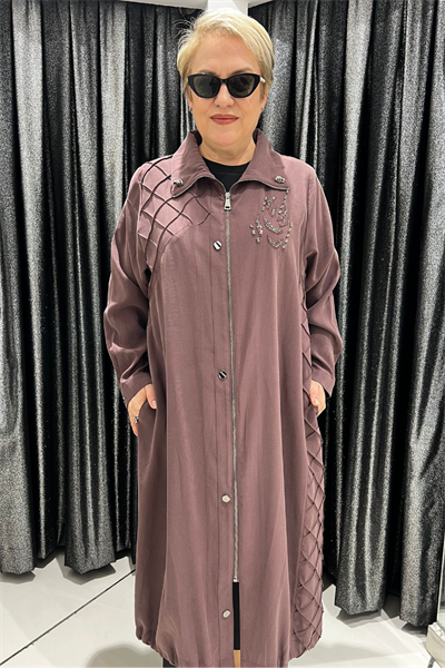 Selma Büyük Beden Çima Dikiş Detaylı Kap