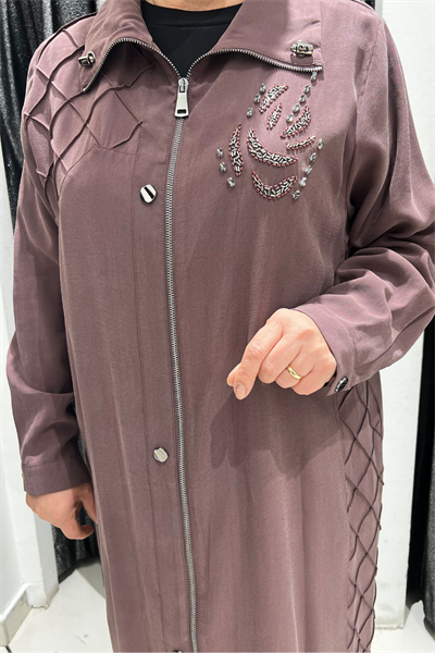 Selma Büyük Beden Çima Dikiş Detaylı Kap