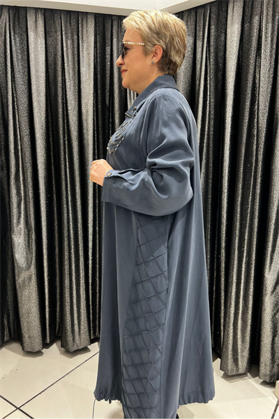 Selma Büyük Beden Çima Dikiş Detaylı Kap