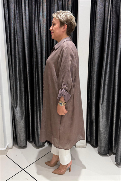 Selma Büyük Beden Dekoratif Detaylı İçli Dışlı Takım