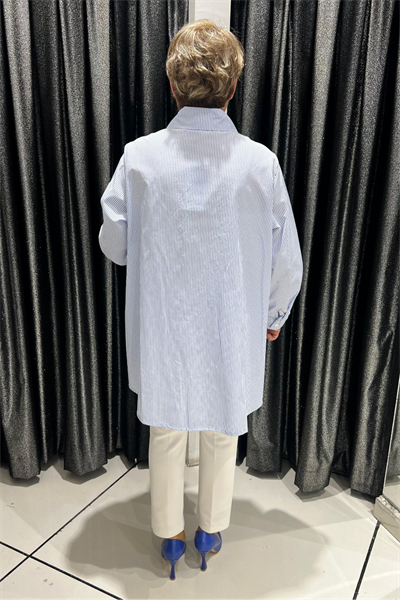 Selma Büyük Beden Dekoratif Detaylı Oversize Koton Gömlek
