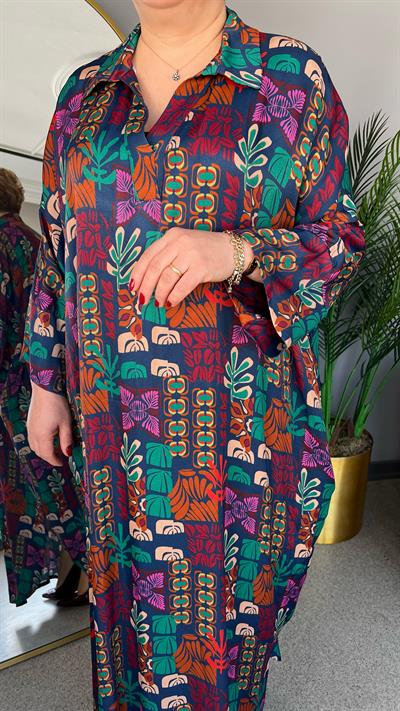 Selma Büyük Beden Desenli Elbise