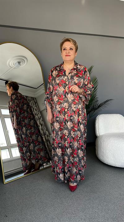 Selma Büyük Beden Desenli Elbise