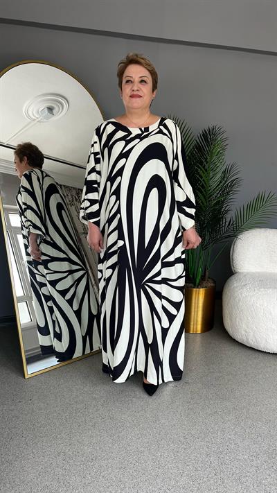 Selma Büyük Beden Desenli Elbise