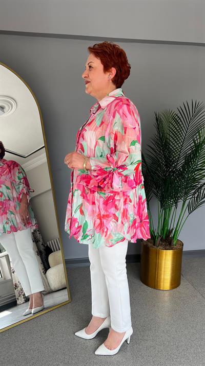 Selma Büyük Beden Desenli Gömlek