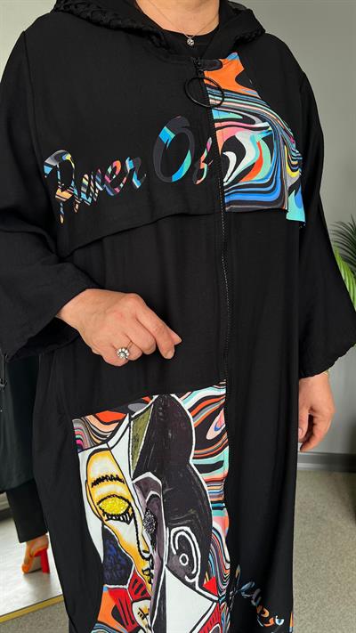 Selma Büyük Beden Desenli Kap/Hırka