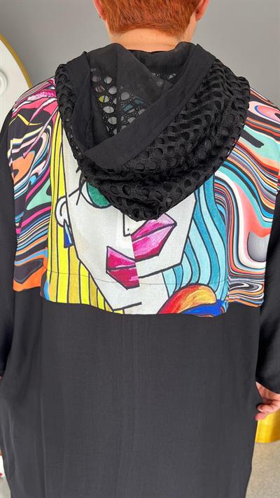 Selma Büyük Beden Desenli Kap/Hırka