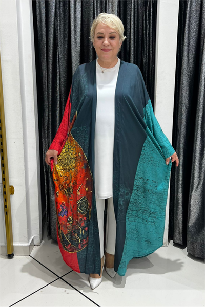 Selma Büyük Beden Desenli Kimono