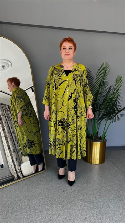 Selma Büyük Beden Desenli Tunik Elbise