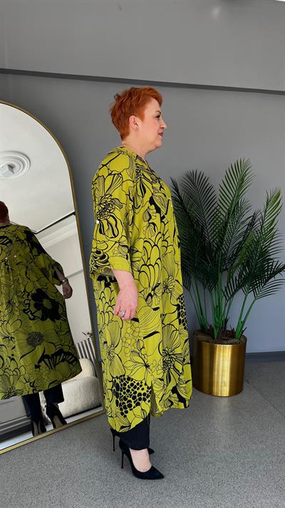 Selma Büyük Beden Desenli Tunik Elbise