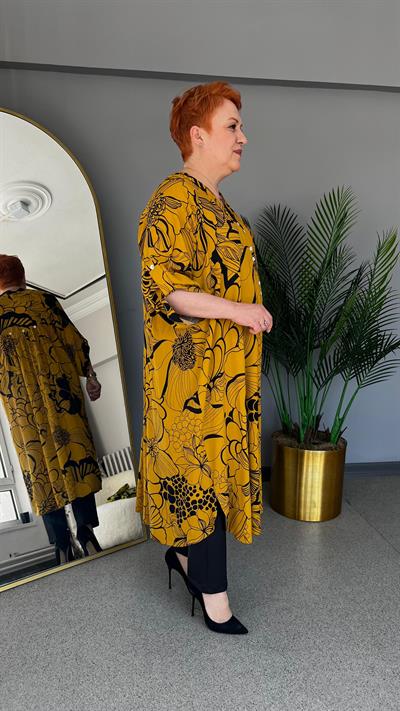 Selma Büyük Beden Desenli Tunik Elbise