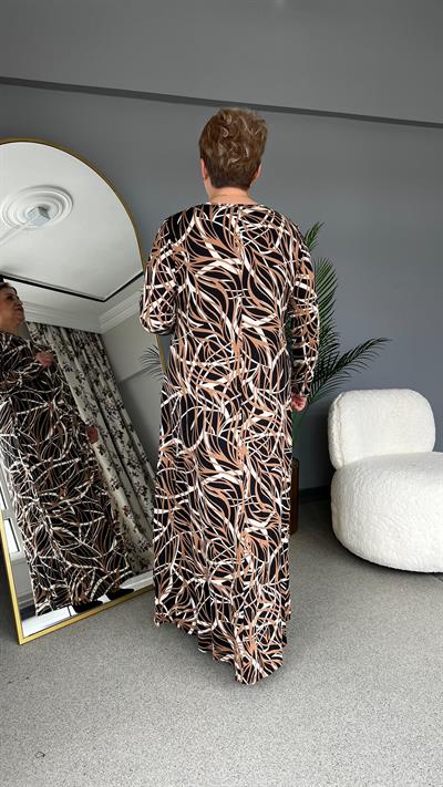 Selma Büyük Beden Desenli Viscon Elbise