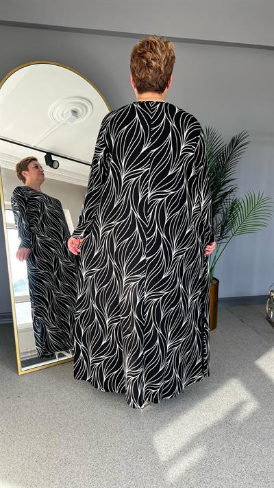 Selma Büyük Beden Desenli Viscon Elbise