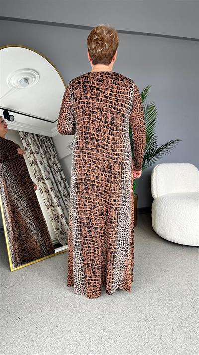 Selma Büyük Beden Desenli Viscon Elbise