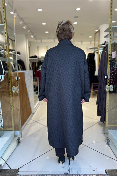 Selma Büyük Beden Dik Yaka Kapitone Kap