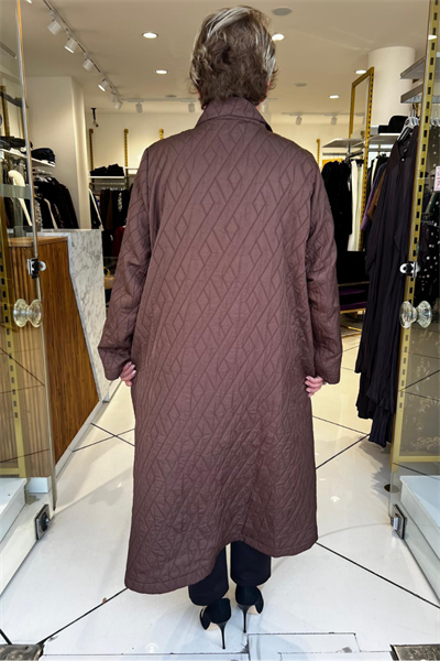 Selma Büyük Beden Dik Yaka Kapitone Kap