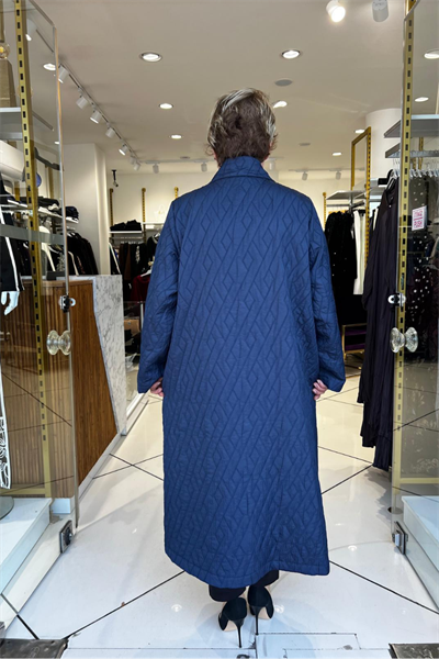 Selma Büyük Beden Dik Yaka Kapitone Kap