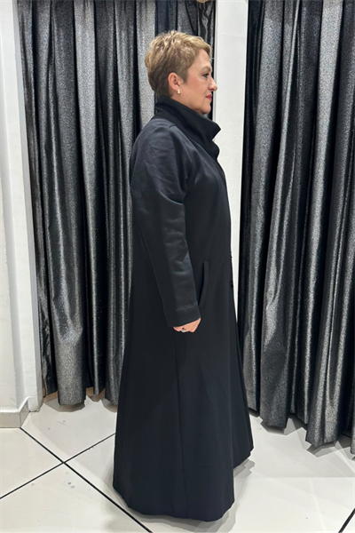 Selma Büyük Beden Dik Yakalı Çıtçıt Detaylı Kaban