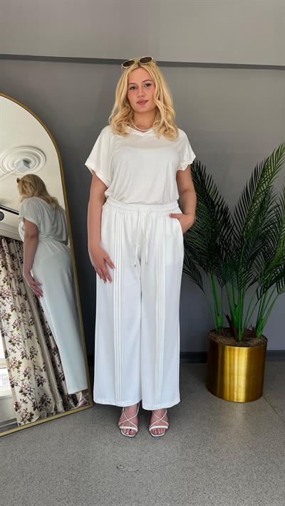 Selma Büyük Beden Dikiş Detaylı Rahat Pantolon