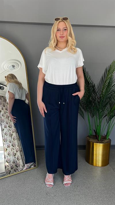 Selma Büyük Beden Dikiş Detaylı Rahat Pantolon