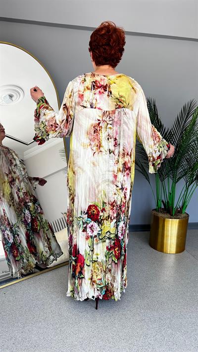 Selma Büyük Beden Dokuma Vİskon Elbise