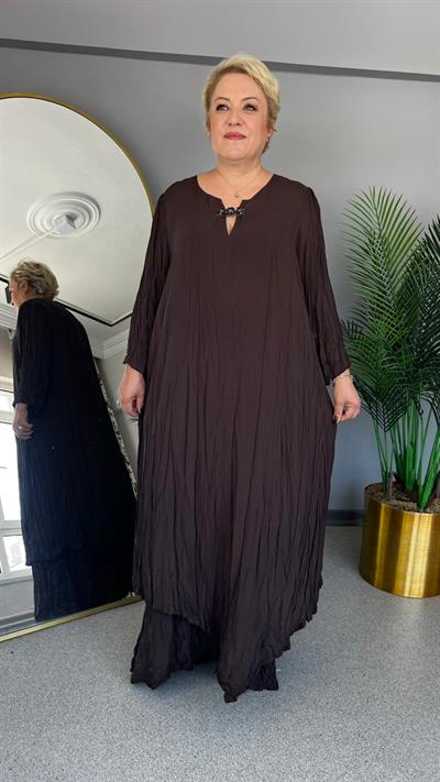 Selma Büyük Beden Dökümlü Elbise