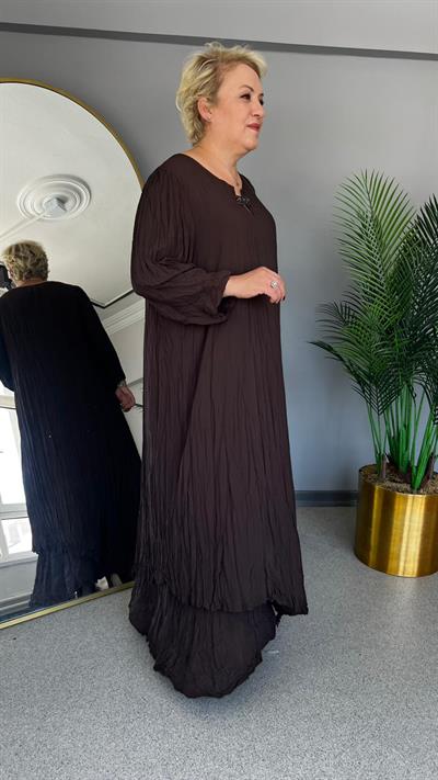 Selma Büyük Beden Dökümlü Elbise