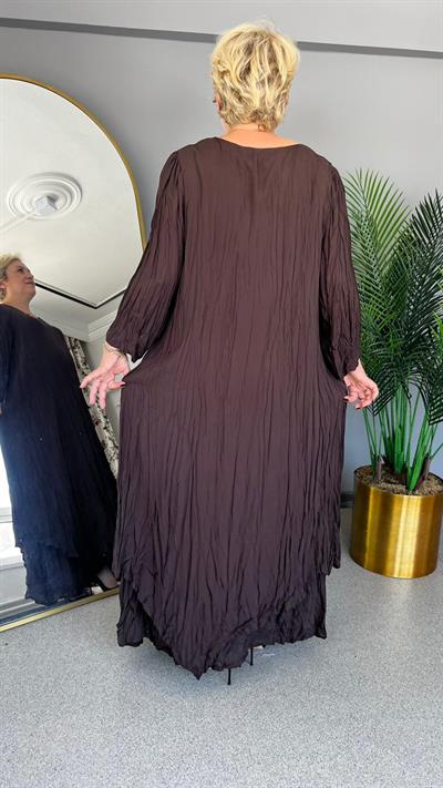 Selma Büyük Beden Dökümlü Elbise