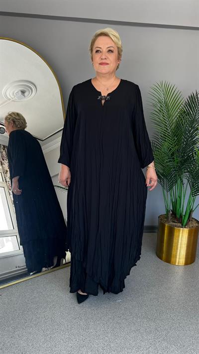 Selma Büyük Beden Dökümlü Elbise