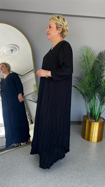 Selma Büyük Beden Dökümlü Elbise