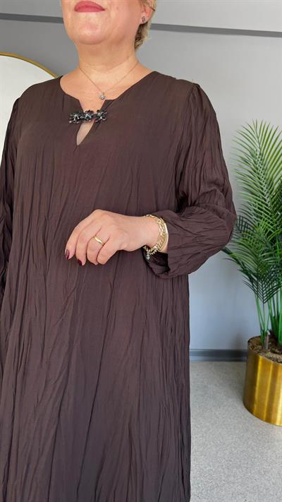 Selma Büyük Beden Dökümlü Elbise