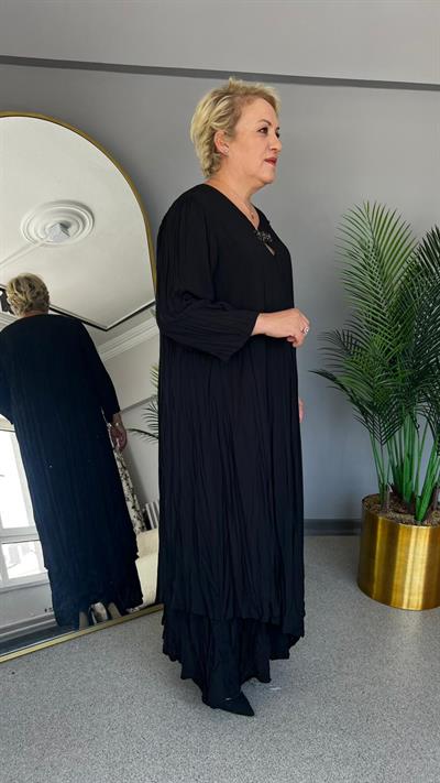 Selma Büyük Beden Dökümlü Elbise