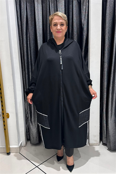 Selma Büyük Beden Dökümlü Rahat Kesim Hırka