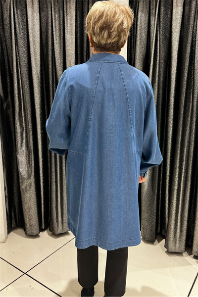 Selma Büyük Beden Düğmeli Kot Tunik