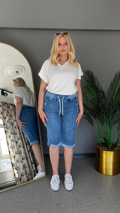 Selma Büyük Beden Elastik Bel Rahat Kesim Capri