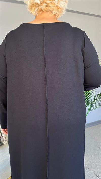 Selma Büyük Beden Fermuar Detaylı Elbise