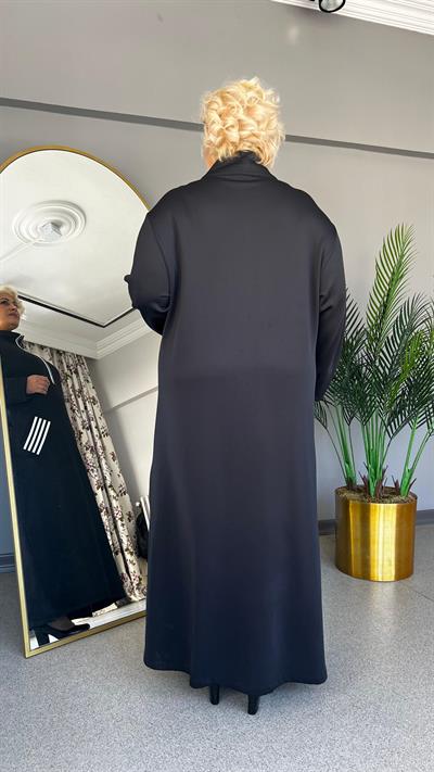 Selma Büyük Beden Fermuar Detaylı Elbise