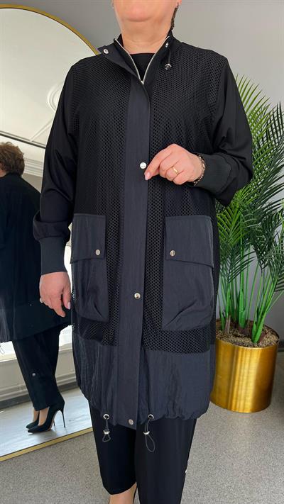 Selma Büyük Beden File Ceketli Pantolonlu Üçlü Takım