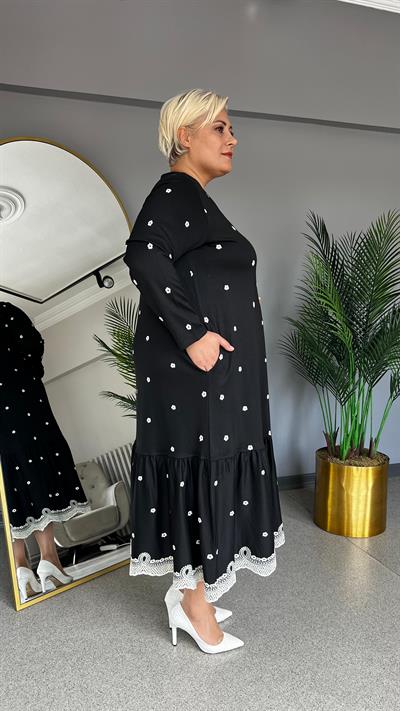 Selma Büyük Beden Fistolu Elbise