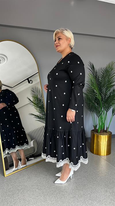 Selma Büyük Beden Fistolu Elbise