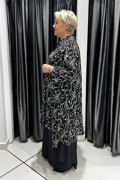 Selma Büyük Beden Floral Desenli Altlı Üstlü Takım