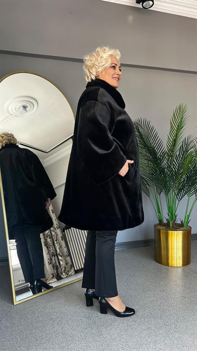 Selma Büyük Beden Geniş Kol Yakalı Kürk