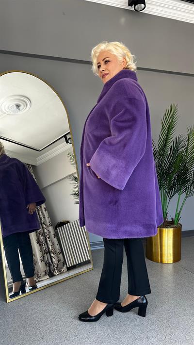 Selma Büyük Beden Geniş Kol Yakalı Kürk