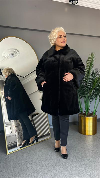 Selma Büyük Beden Geniş Kol Yakalı Kürk