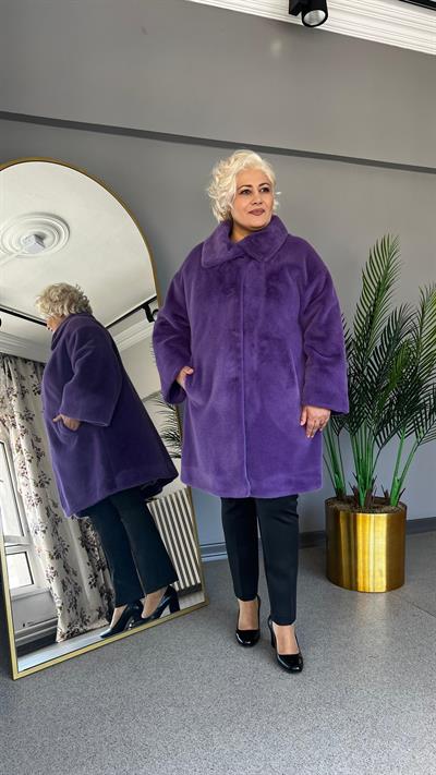 Selma Büyük Beden Geniş Kol Yakalı Kürk