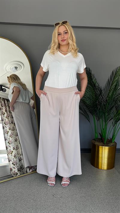Selma Büyük Beden Geniş Paça Rahat Pantolon Büyük