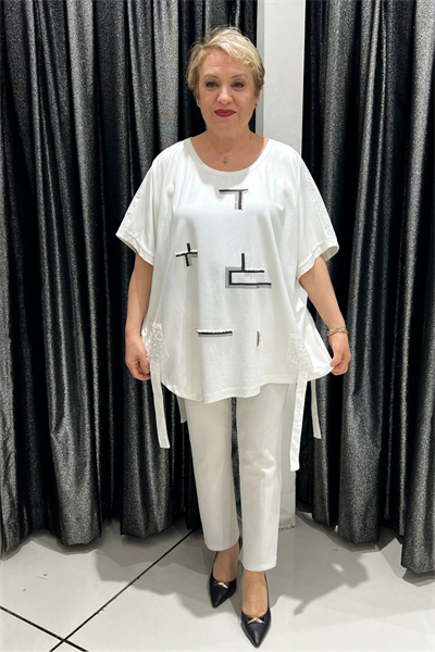 Selma Büyük Beden Geometrik Desenli Tunik