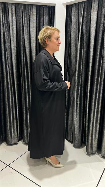 Selma Büyük Beden Gizli Cep Detaylı Şık Elbise